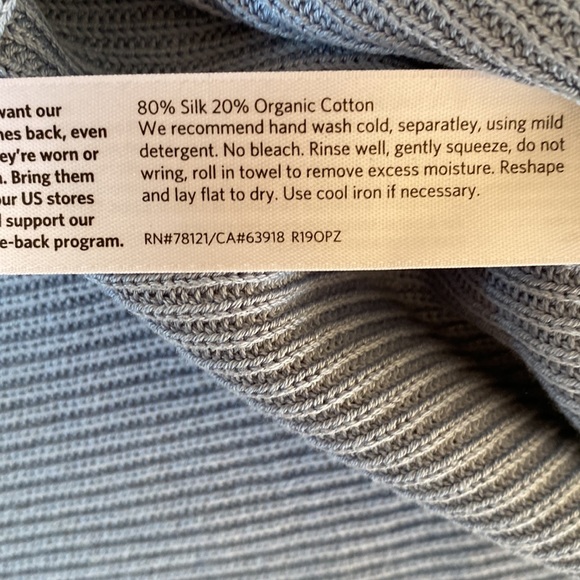 Eileen Fisher ribbed silk top french blue xs - Picture 5 of 8